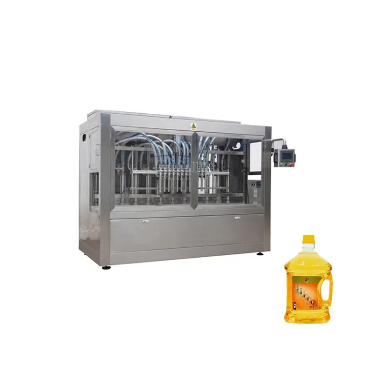 Stroj za polnjenje 1L steklenice s sončničnim oljem